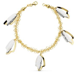 18K PULSERA BICOLOR FETICHES 19CM
