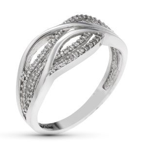 18K SORTIJA ORO BLANCO CON CIRCONITAS. ANCHO: 8 MM
