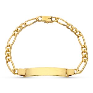 18K ESCLAVA ORO AMARILLO MACIZA 22 CM 6 MM