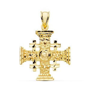 18K CRUZ DE JERUSALEN ORO AMARILLO 27X23 MM