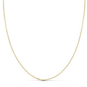 18K CADENA ORO AMARILLO MACIZA FORZADA 40CM 0.06 MM