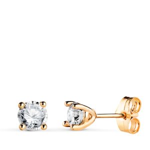 18K PENDIENTES ORO AMARILLO DIAMANTES LABORATORIO TALLA BRILLANTE 4,5MM 0,600 QTS. VS2-G. CIERRE PRESION 4,5X4,5 MM