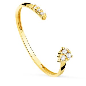 18K SORTIJA DIAMANTES 0,040 QTS VS2-G ORO AMARILLO CUERPO 1,10 MM S2