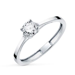 18K SOLITARIO ORO BLANCO 4 GARRAS CON DIAMANTE LABORATORIO 0,50 QTES. G - VS1