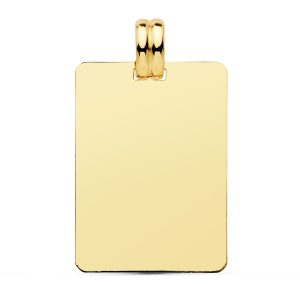18K PLACA CHAPA ORO AMARILLO BRILLO LISA 28X20 MM