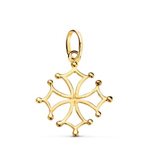 18K COLGANTE CRUZ DE OCCITANIA ORO AMARILLO. 23 X 21 MM