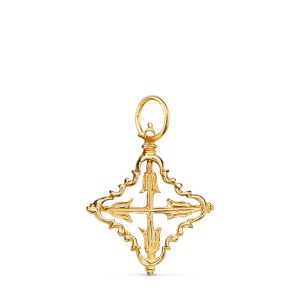 18K COLGANTE ORO AMARILLO CRUZ MALLORQUINA 22 X 18 MM