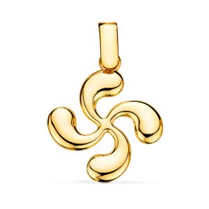 18K COLGANTE ORO AMARILLO LAUBURU BRILLO FORRADO 23X20 MM