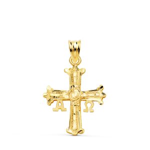 18K CRUZ DE COVADONGA ORO AMARILLO TALLADA 26 X 20 MM
